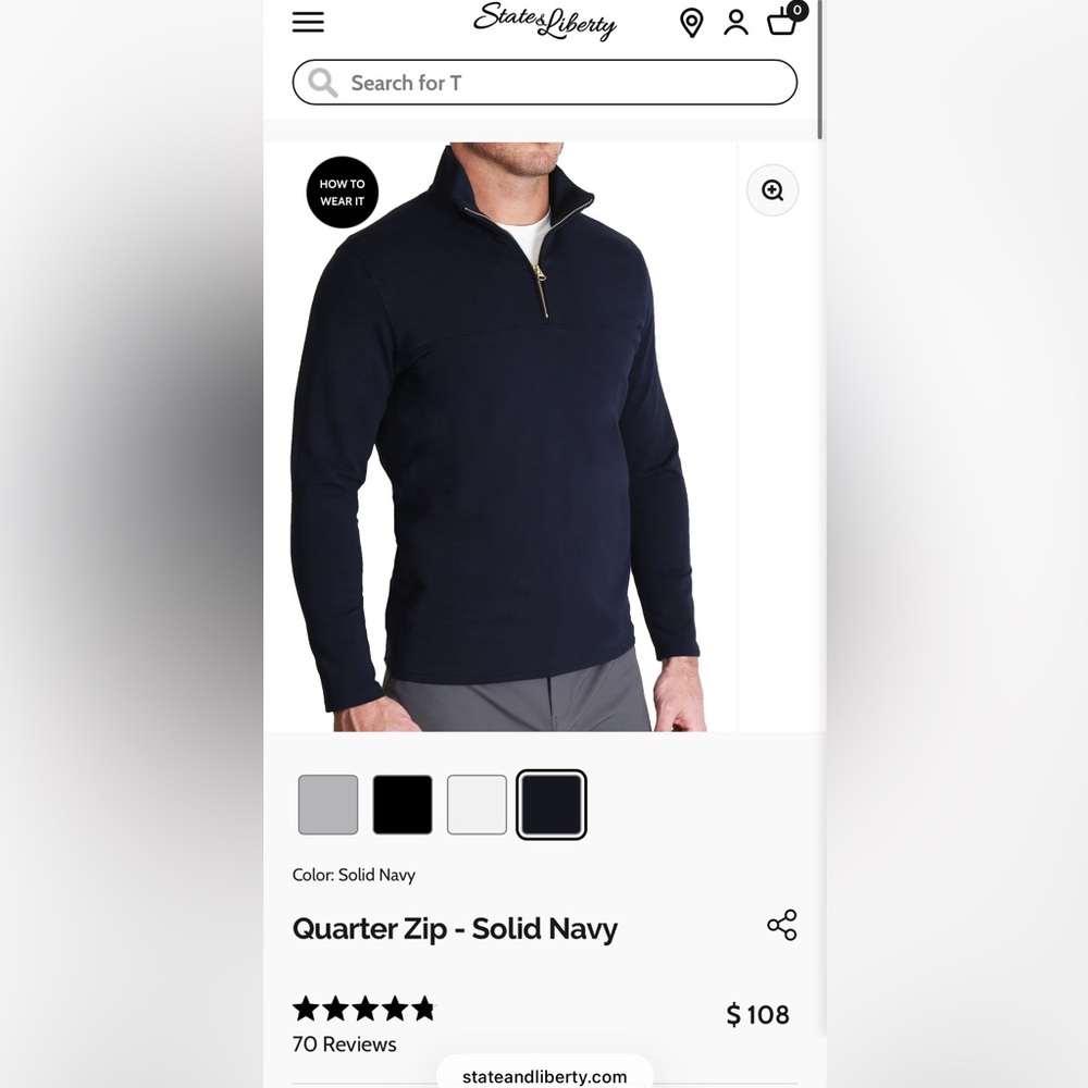 State & Liberty Men’s Quarter Zip